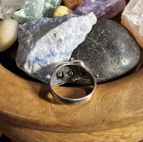 Vintage Stamped Sterling Silver Elephant Articulated Hinged Trunk Legs Ring 5½ - Picture 10 of 16